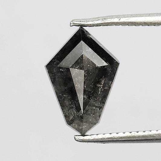 Natural 1.87 CT Kite Shape Diamond | Gray Black Salt and Pepper Stone | Unique Wedding Ring Diamond