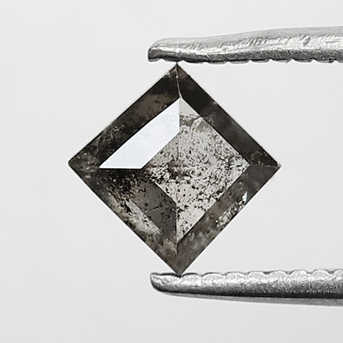 6 MM Natural Grey Brown color Salt and Pepper diamond 0.68 CT Geometric  Loose Diamond For Ring