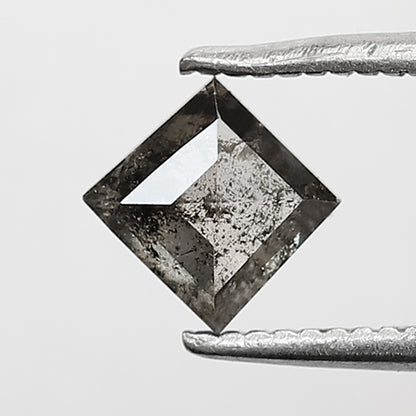 6 MM Natural Grey Brown color Salt and Pepper diamond 0.68 CT Geometric  Loose Diamond For Ring