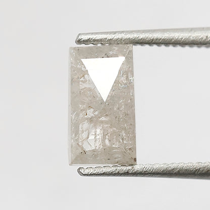 7 MM Natural Misty white color Salt and Pepper Diamond 1.04 CT rectangle shape cut Loose Diamond For Ring