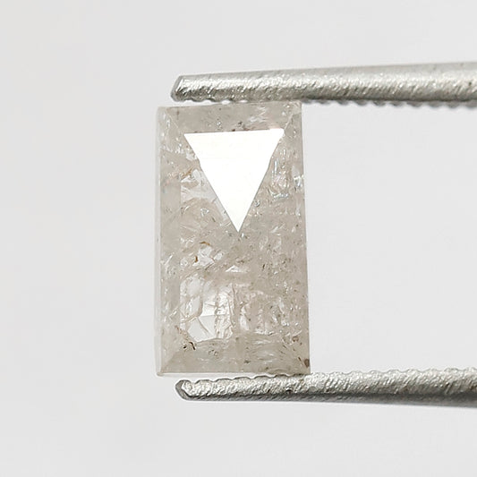 7 MM Natural Misty white color Salt and Pepper Diamond 1.04 CT rectangle shape cut Loose Diamond For Ring