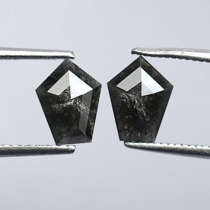 1.22 CT Marquise Gray Black Diamond Pair, 8.00 mm Salt and Pepper Earth Mined Loose Diamonds for Stud Earrings