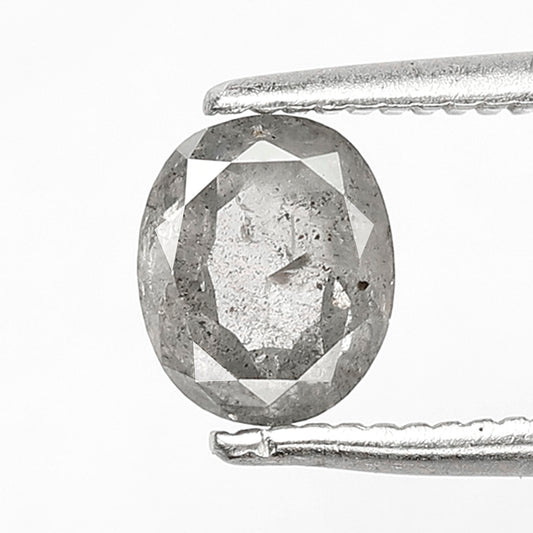 0.78 CT Translucent Oval Shape Loose Diamond, Natural Salt and Pepper Ethical Diamond, 6.00 x 5.00 MM Wedding Ring Stone