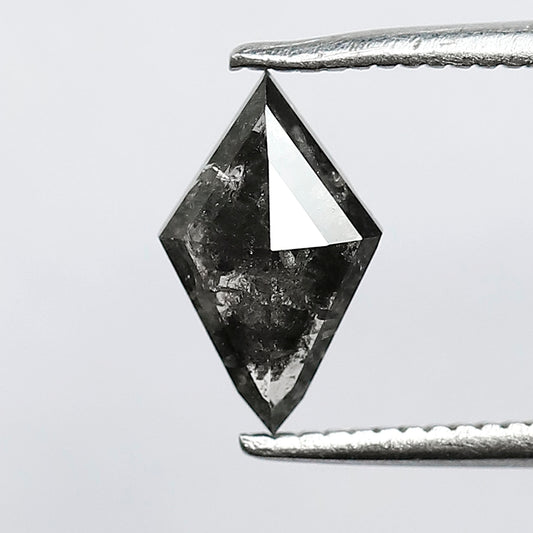 Natural 0.82 Ct Kite Cut Salt and Pepper Diamond, 9.10 x 5.60 mm Gray Black Ethical Diamond for Custom Pendant Jewelry