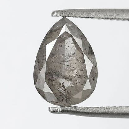 2.00 CT Pear Shape Salt and Pepper Diamond, 8.90 mm Natural Gray Black Loose Earth Mined Diamond For Engagement Ring