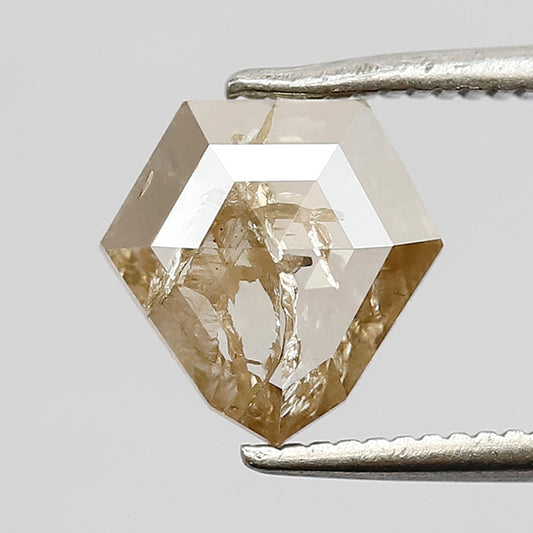 1.15 CT Shield Cut Rose Cut Diamond, 8.00 mm Natural Brown Translucent Loose Diamond for Custom Ring Jewelry