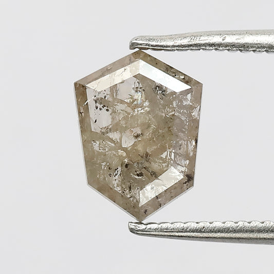 1.19 CT shield Shape Salt and Pepper Diamond 8.50 MM brownish grey Color Loose Natural Diamond For Wedding Ring