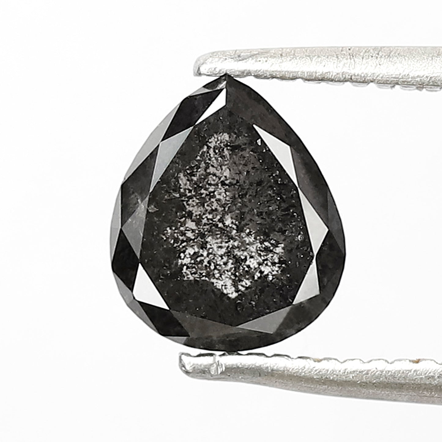 1.18 CT Pear shape Salt and pepper diamond 7 MM grey black Loose natural diamond for making ring