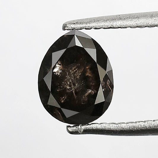 Pear Shape Natural Salt and Pepper Diamond 1.19 CT, Ethical Loose Earth Mined Diamond for Engagement or Promise Ring