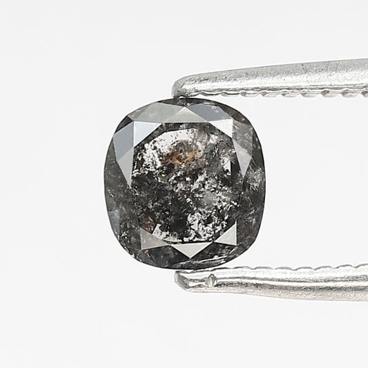 0.76 CT cushion Shape Salt and Pepper Diamond 5 MM grey black Color Loose Natural Diamond For Wedding Ring