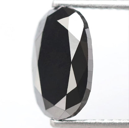 2.20 Ct Natural Treated Black Diamond, Oval Shape 10.7 mm Loose Diamond for Unique Engagement Ring