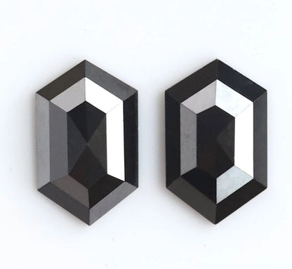 1.86 Ct Hexagon Diamond Pair, Natural Treated Loose Diamonds, 8.9 mm Matching Pair for Earrings Making