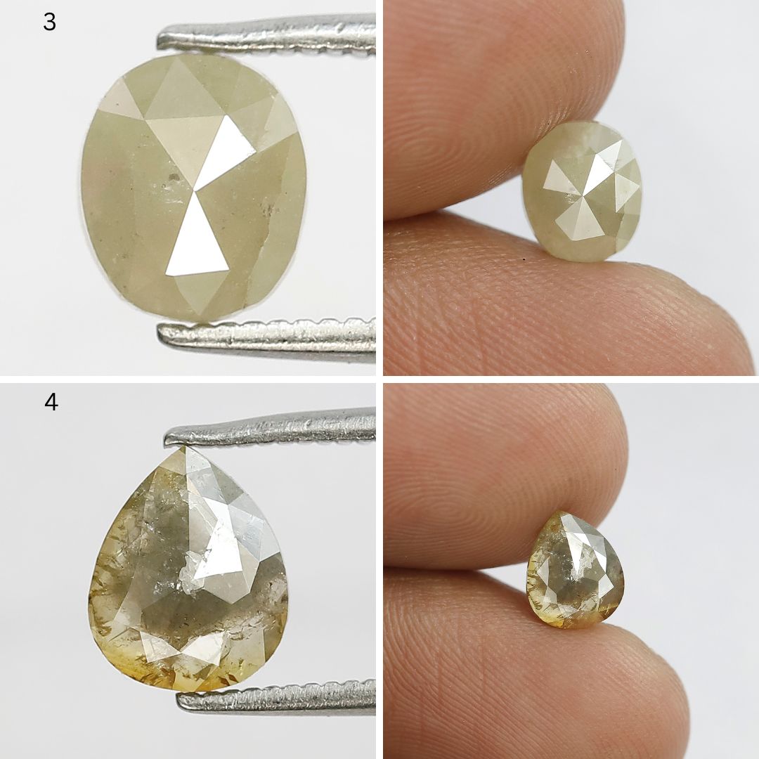 7.65 CT Mix Shape Rustic Diamond Lot | Natural Yellowish Gray Ethical Loose Diamonds 5.80 mm to 8.40 mm