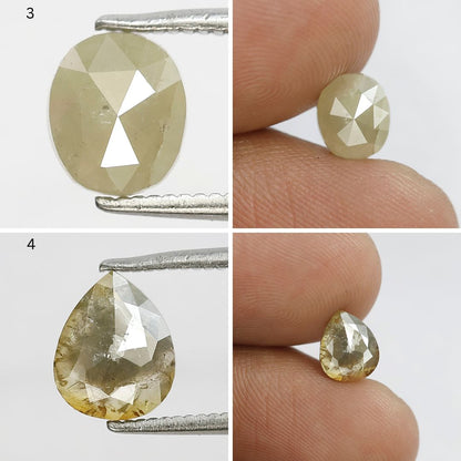 7.65 CT Mix Shape Rustic Diamond Lot | Natural Yellowish Gray Ethical Loose Diamonds 5.80 mm to 8.40 mm
