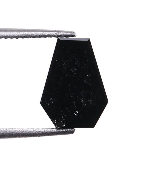 1.15 Carat Coffin Shape Black Diamond 8.1 X 6.1 mm Size Treated Black Diamond