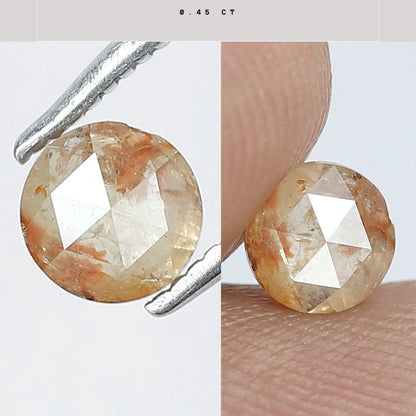 0.45 CT Rustic Round Shape Beautiful Yellowish Red Color Diamond