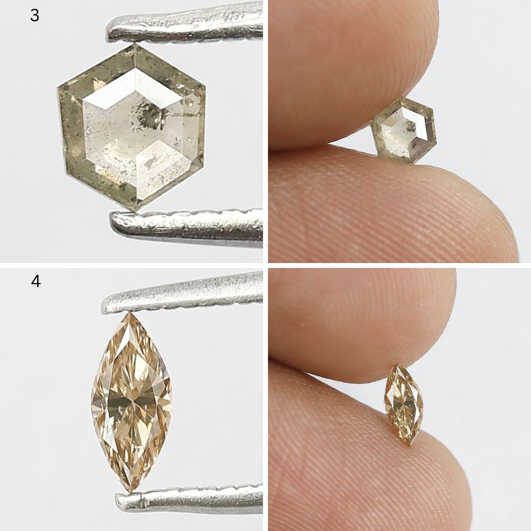 4.25 CT Fancy Color Rustic Diamond Lot – 15 Pcs Natural Earth Mined Mix Shape Loose Diamonds for Jewelry Making