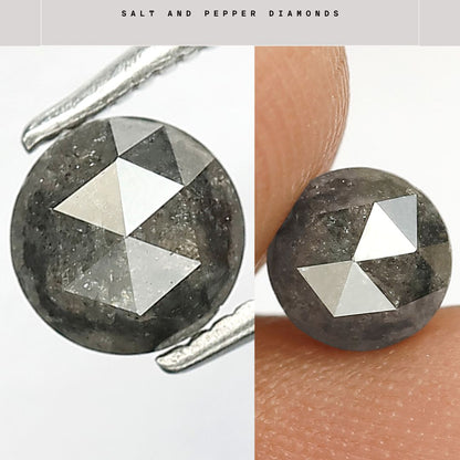 Round Shape Rose Cut Loose Black Color Rustic Diamond 0.79 Carat
