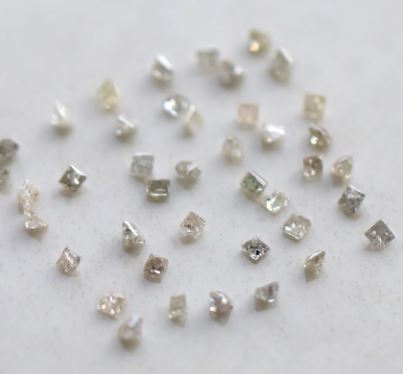 Brownish Gray Princess Cut Diamond Lot 0.86 CT, Natural Conflict Free 41 Pcs Loose Diamonds for Engagement Jewelry Design