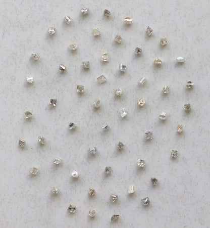 1.01 CT Princess Cut Brownish Gray Diamond Lot, Natural Earth Mined 1.3–1.4 mm Loose Diamonds for Wedding Ring Jewelry- 55 Pcs