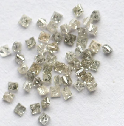 1.01 CT Princess Cut Brownish Gray Diamond Lot, Natural Earth Mined 1.3–1.4 mm Loose Diamonds for Wedding Ring Jewelry- 55 Pcs