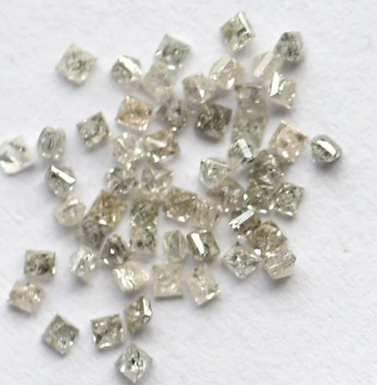 1.01 CT Princess Cut Brownish Gray Diamond Lot, Natural Earth Mined 1.3–1.4 mm Loose Diamonds for Wedding Ring Jewelry- 55 Pcs