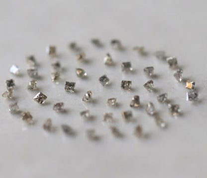 Princess Cut Salt and Pepper Diamond Lot 0.88 CT, Natural Gray Black 1.3–1.5 mm Ethical Loose Diamonds for Engagement Jewelry