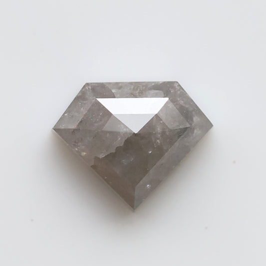 1.08 CT Diamond Cut Salt and Pepper Diamond, 6.10 mm Natural Gray Black Conflict Free Loose Diamond for Ring Design