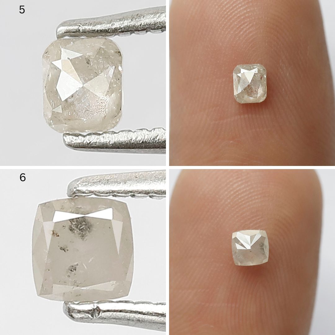 5.80 Carat Mixed Shape Rustic Diamonds | Natural Misty Gray Earth Mined Diamond Lot for Custom Jewelry Design