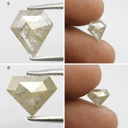 7.65 CT Mix Shape Rustic Diamond Lot | Natural Yellowish Gray Ethical Loose Diamonds 5.80 mm to 8.40 mm