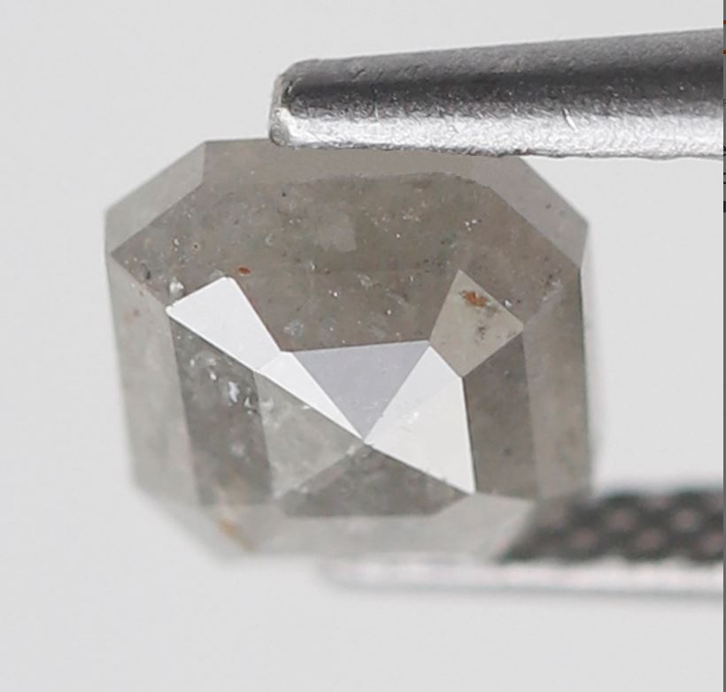 Asscher cut 1.14 CT Salt and Pepper Diamond, Natural 5.90 mm Ethical Loose Diamond for Custom Jewelry Design