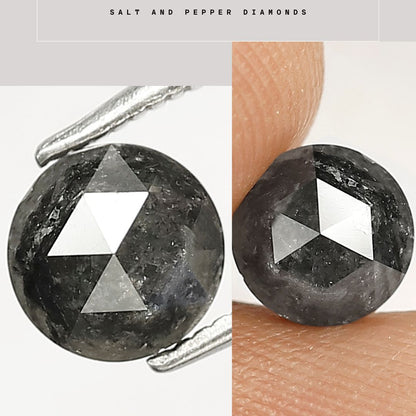 Black Color Round Rose Cut Rustic Diamond 1.32 Carat