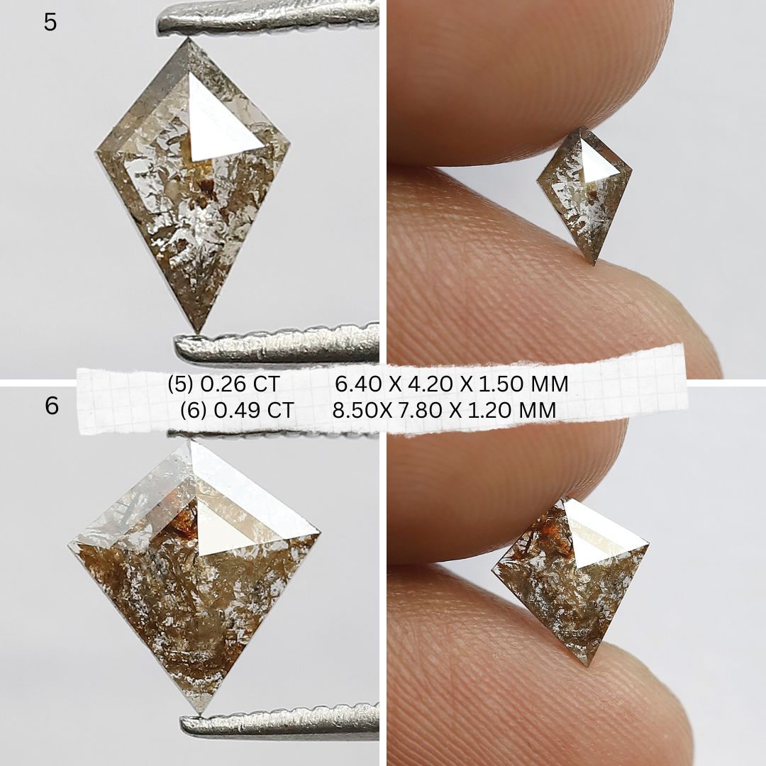 5.25 Carat Mixed Shape Loose Diamonds | Natural Brown Rustic Ethical Diamond Lot 6 mm to 11 mm