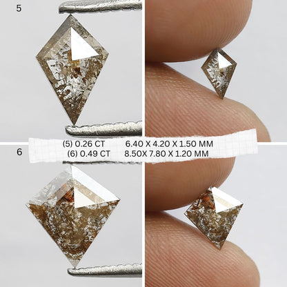 5.25 Carat Mixed Shape Loose Diamonds | Natural Brown Rustic Ethical Diamond Lot 6 mm to 11 mm