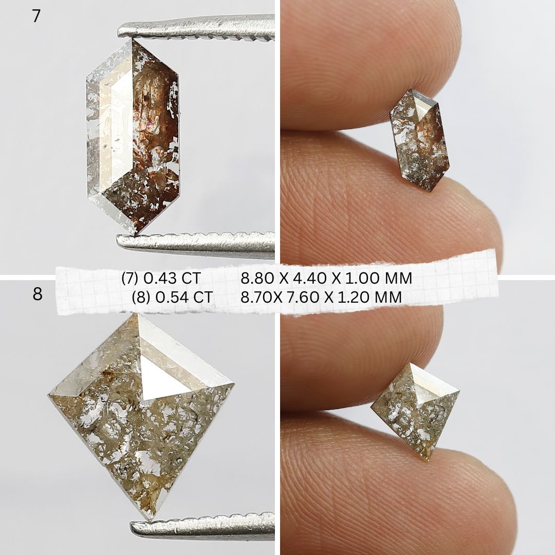 5.25 Carat Mixed Shape Loose Diamonds | Natural Brown Rustic Ethical Diamond Lot 6 mm to 11 mm