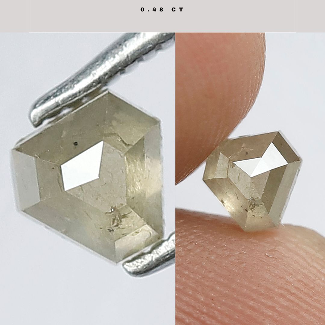 0.48 CT Geometric Cut Modified Shape Natural Rustic Diamond