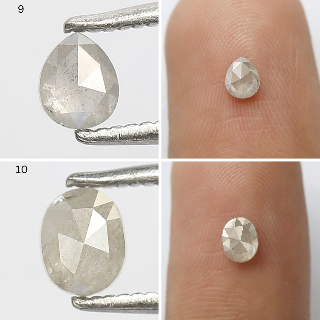 5.80 Carat Mixed Shape Rustic Diamonds | Natural Misty Gray Earth Mined Diamond Lot for Custom Jewelry Design