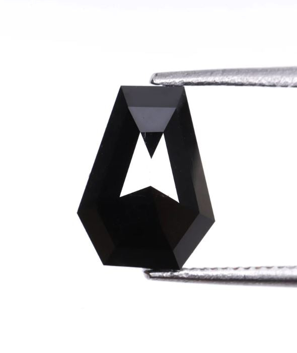 1.15 Carat Coffin Shape Black Diamond 8.1 X 6.1 mm Size Treated Black Diamond