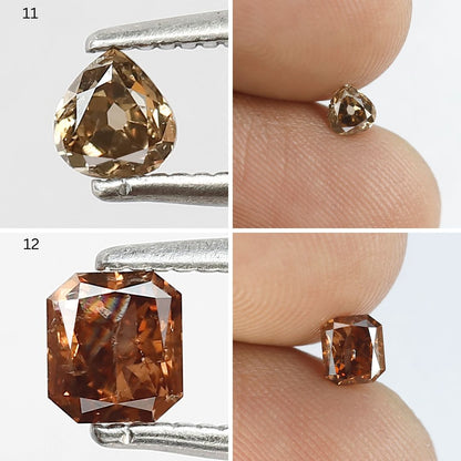 4.25 CT Fancy Color Rustic Diamond Lot – 15 Pcs Natural Earth Mined Mix Shape Loose Diamonds for Jewelry Making