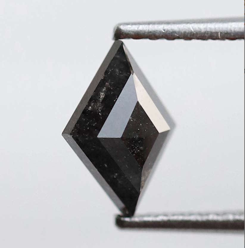 Kite Cut 0.84 Ct Salt and Pepper Diamond, Natural Blackish Gray Diamond, Loose Stone for Custom Pendant