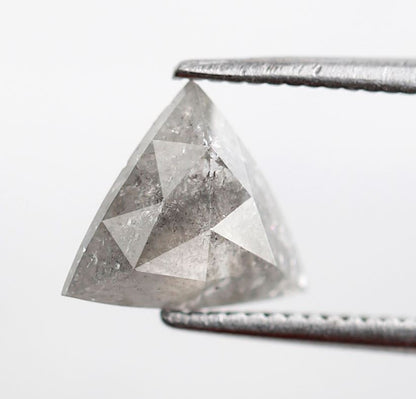 1.31 Ct Triangle Cut Salt and Pepper Diamond, Natural Gray Black Loose Diamond, Earth Mined Stone for Ring or Pendant
