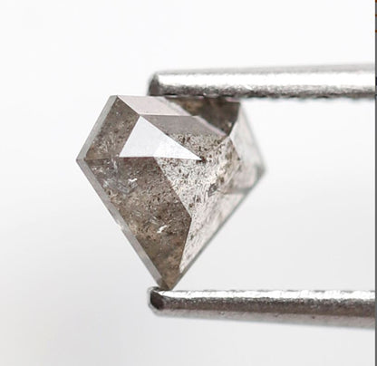 Pentagon Shape 0.55 Ct Salt & Pepper Diamond, Gray Black Natural Diamond, Ethical Loose Stone for Wedding Band