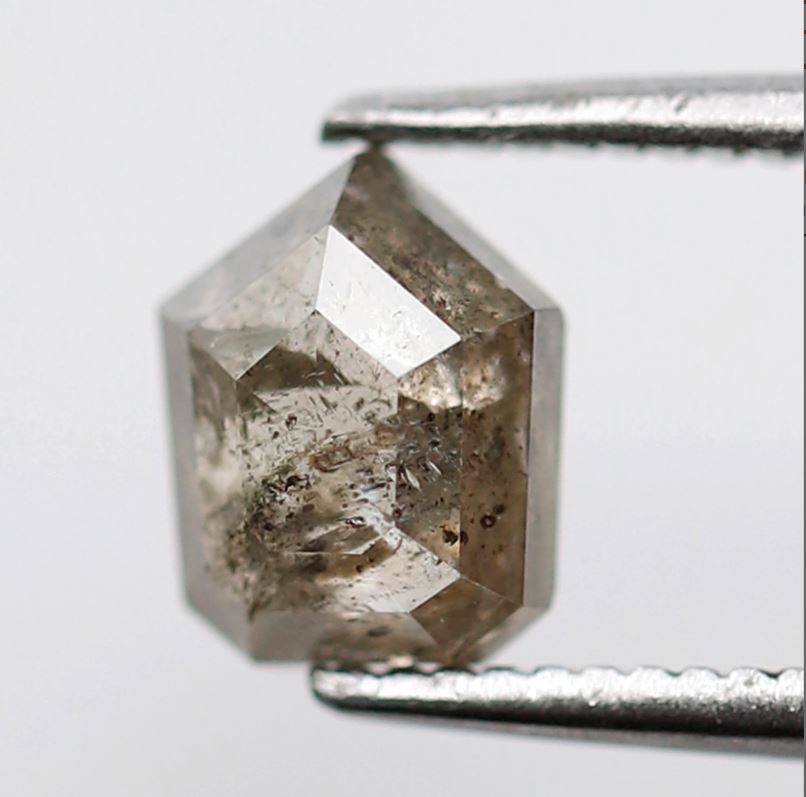 1.08 Ct Geometric Salt and Pepper Diamond, Natural Brownish Loose Diamond, Conflict Free Stone for Anniversary Ring