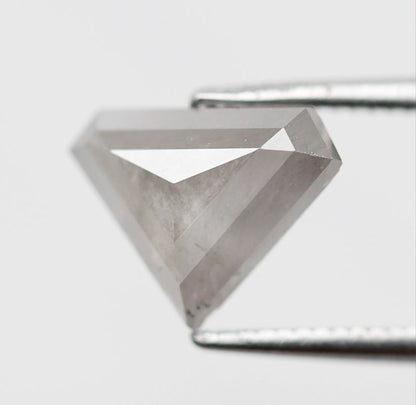 Geometric Cut 1.88 Ct Salt and Pepper Diamond, Natural Grayish Diamond, Loose Stone for Custom Wedding Band