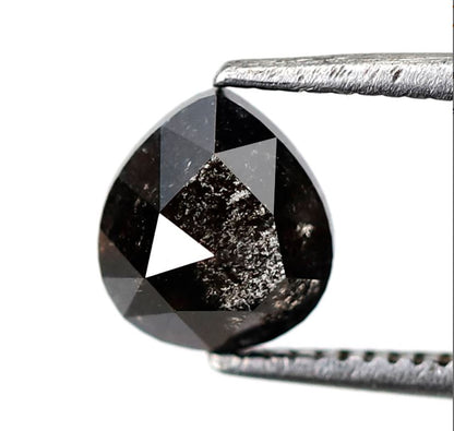 Pear Shape 1.06 Ct Salt and Pepper Diamond, Natural Blackish Gray Diamond, Loose Stone for Ring Making