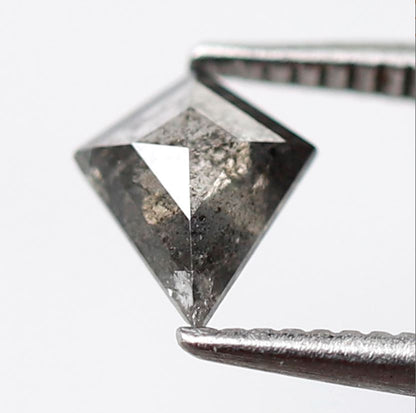 0.40 CT Kite Shape Loose Natural Diamond, 6.50 mm Gray Black Salt and Pepper Earth Mined Diamond For Anniversary Ring