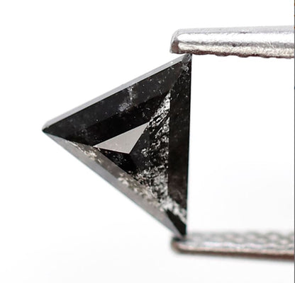 0.53 Ct Natural Triangle Diamond, Blackish Gray Salt and Pepper Loose Diamond, Earth Mined Gem for Jewelry