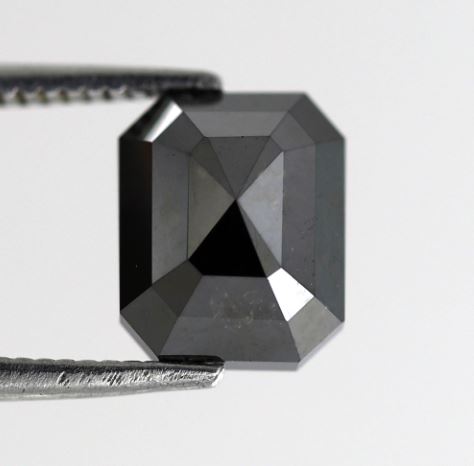 Emerald Cut 2.78 Ct Natural Treated Black Loose Diamond For Engagement Ring