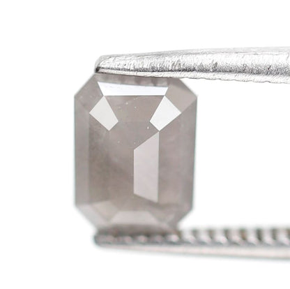 0.78 CT Natural Emerald cut Salt and Pepper Diamond, 6.90 x 4.90 mm Loose Grayish Earth Mined Diamond