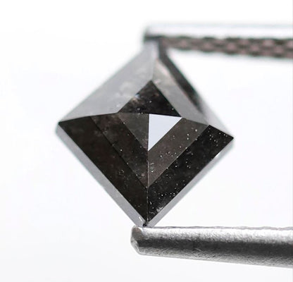 Kite Cut 0.84 Ct Salt and Pepper Diamond, Natural Blackish Gray Diamond, Loose Stone for Custom Pendant